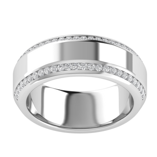 Half Eternity Channel Set Round Cut Moissanite Men's Band