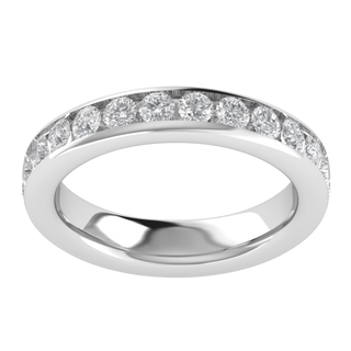 Round Lab Grown Diamond 14K White Gold Wedding Band