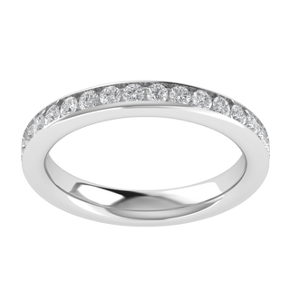 Channel Set Full Eternity Lab Grown Diamond 14K White Gold Wedding Band