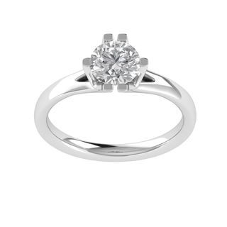 Solitaire Split Shank Round Cut Moissanite Engagement Ring