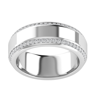 Lab Grown Diamond Half Eternity 14K White Gold Wedding Band